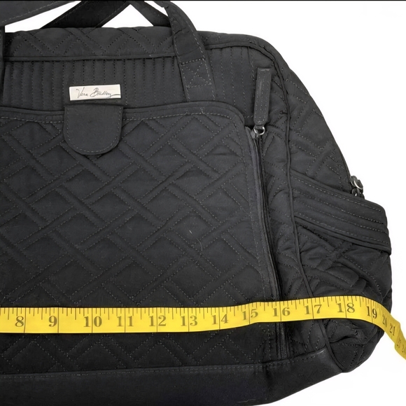 Vera Bradley Black Quilted Diaper Bag Tote Large W/Changing Pad Stroller Travel - Picture 11 of 13